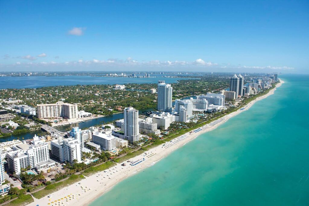 Una view dell'Ocean Drive di Miami