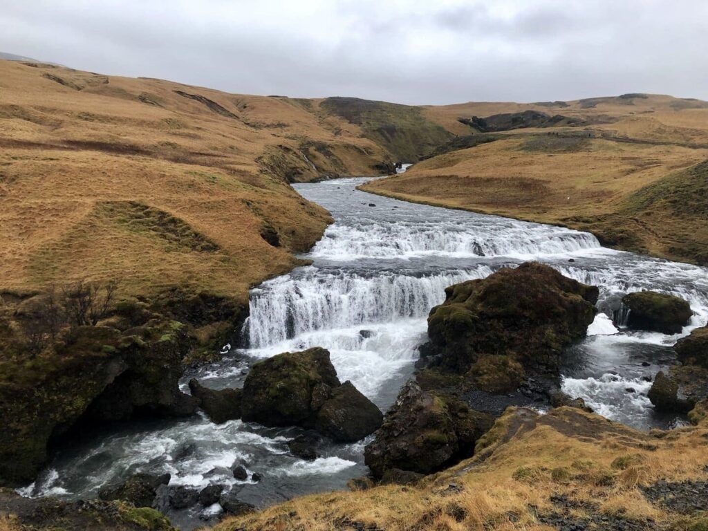 Panorama della cascata di Gullfoss in Islanda 