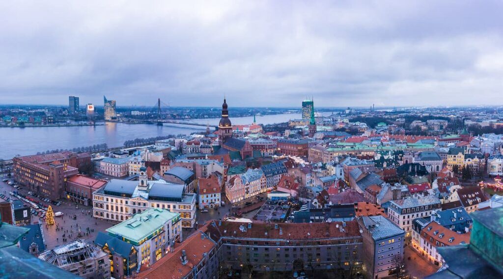 la città di Riga dall'alto