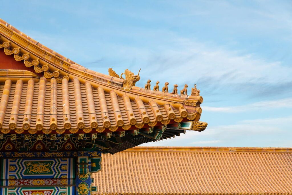 Particolare di una pagoda in Cina